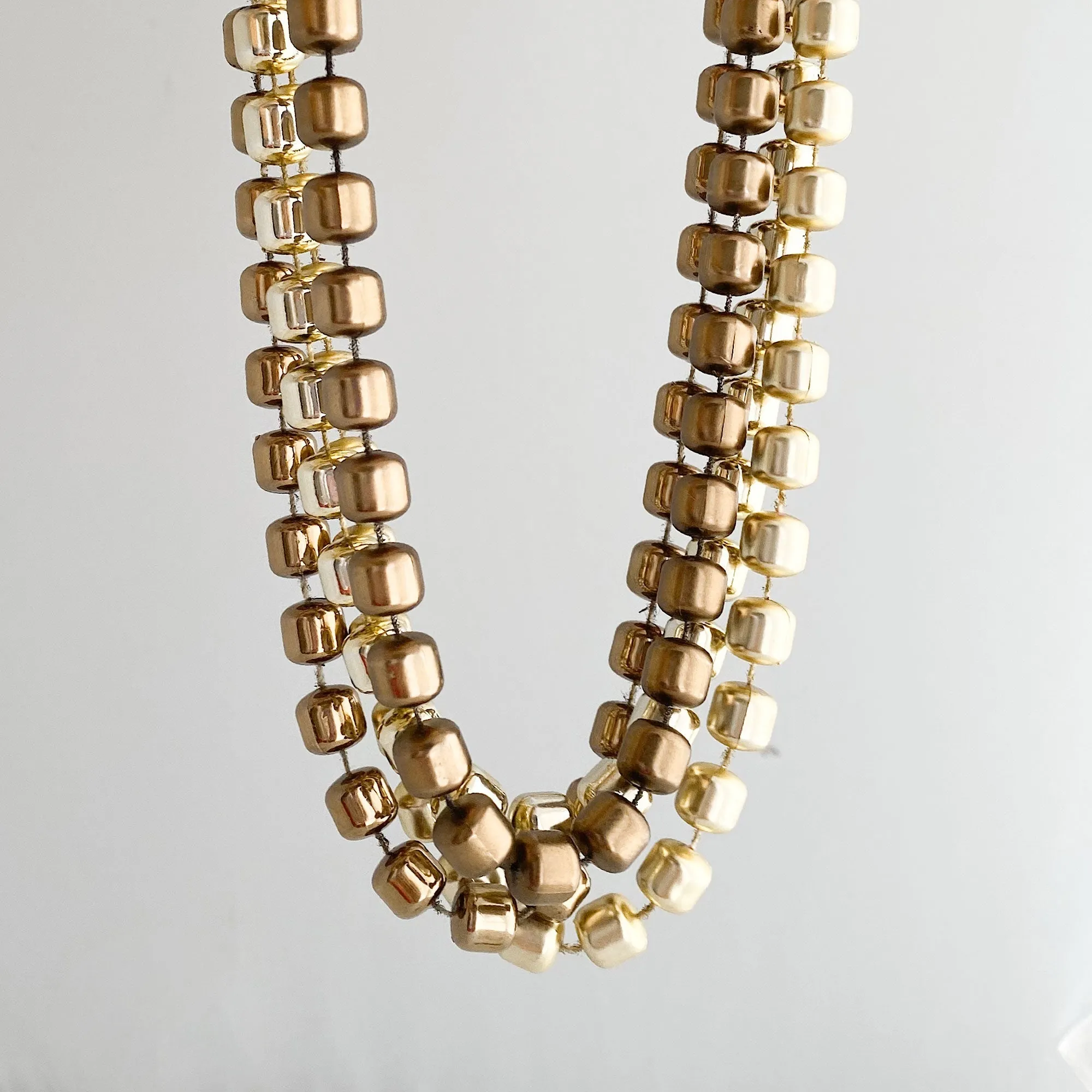 BIANCA gold and taupe statement necklace