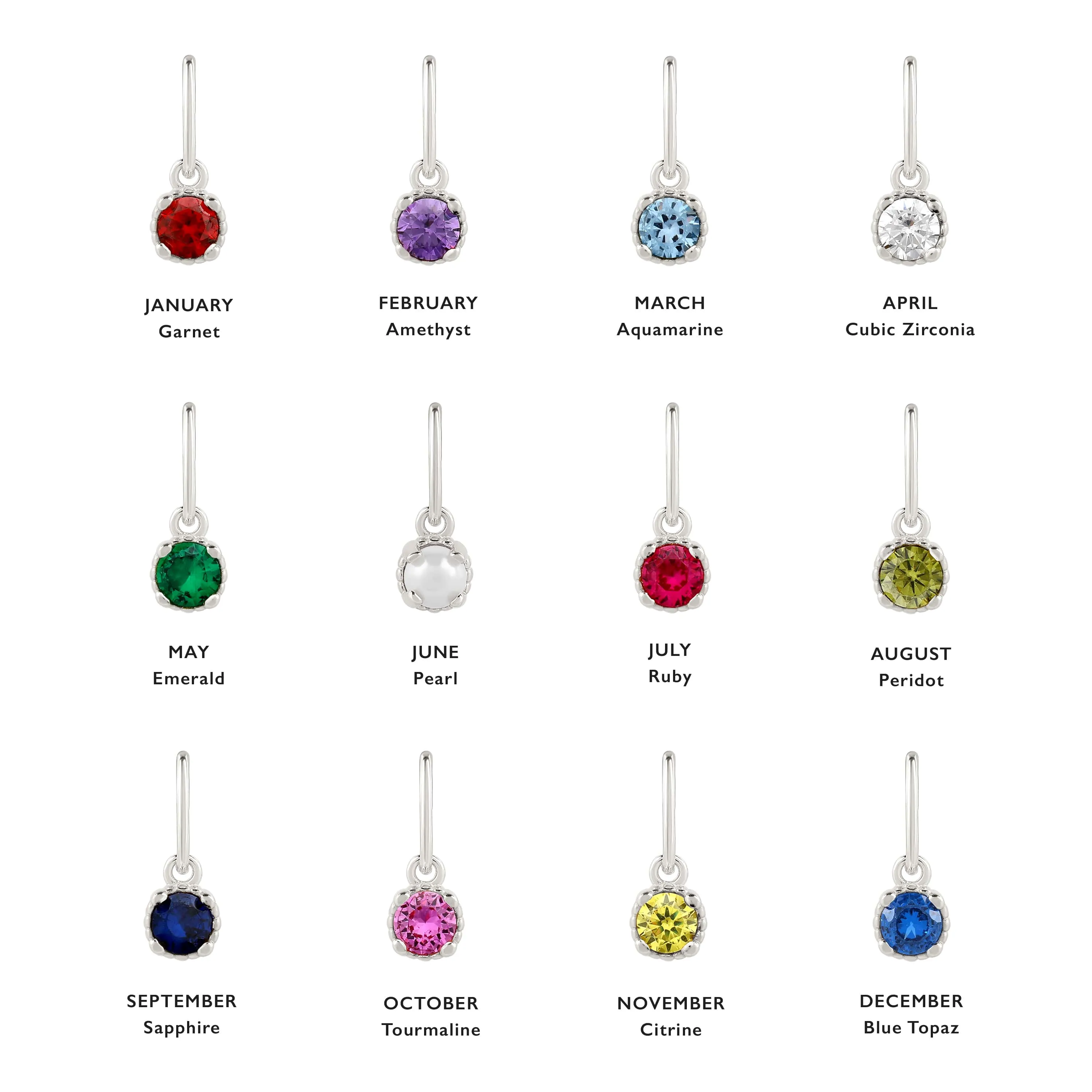 Birthstone Charm Pendant