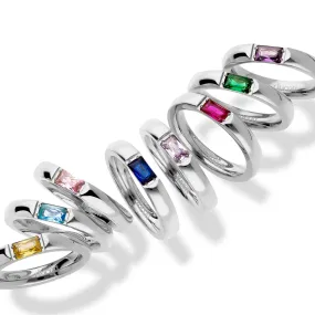 Birthstone ring silver