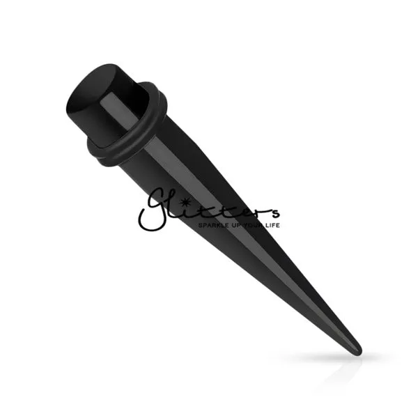 Black Acrylic Ear Taper Stretcher Plugs