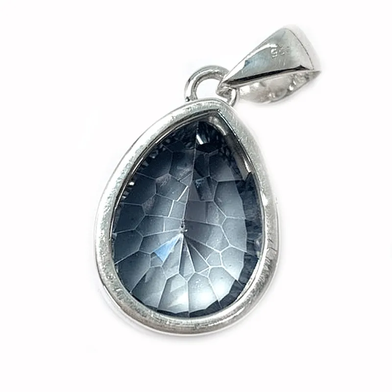 Blue Mystic Quartz Teardrop Pendant