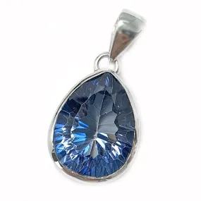 Blue Mystic Quartz Teardrop Pendant