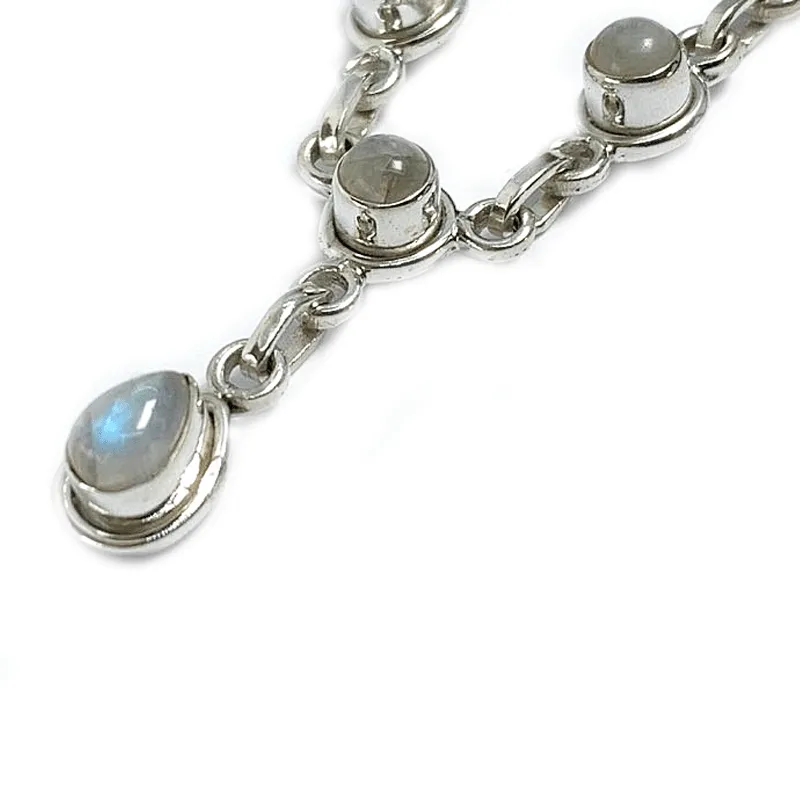 Boho Moonstone Silver Necklace