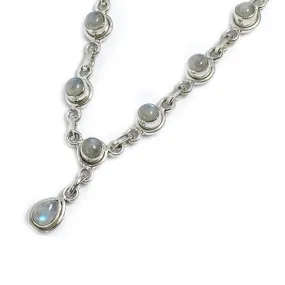 Boho Moonstone Silver Necklace