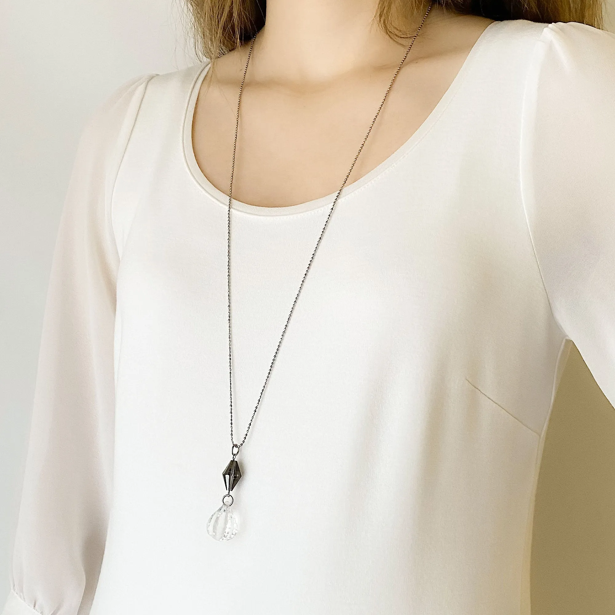 CADENCE lucite teardrop pendant necklace