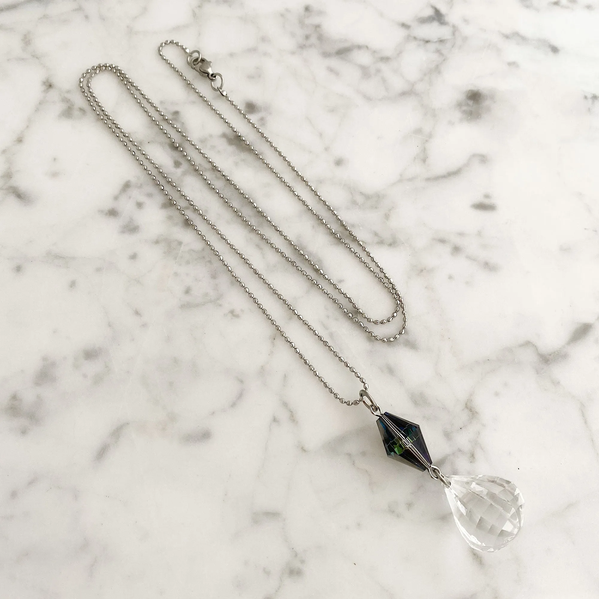 CADENCE lucite teardrop pendant necklace