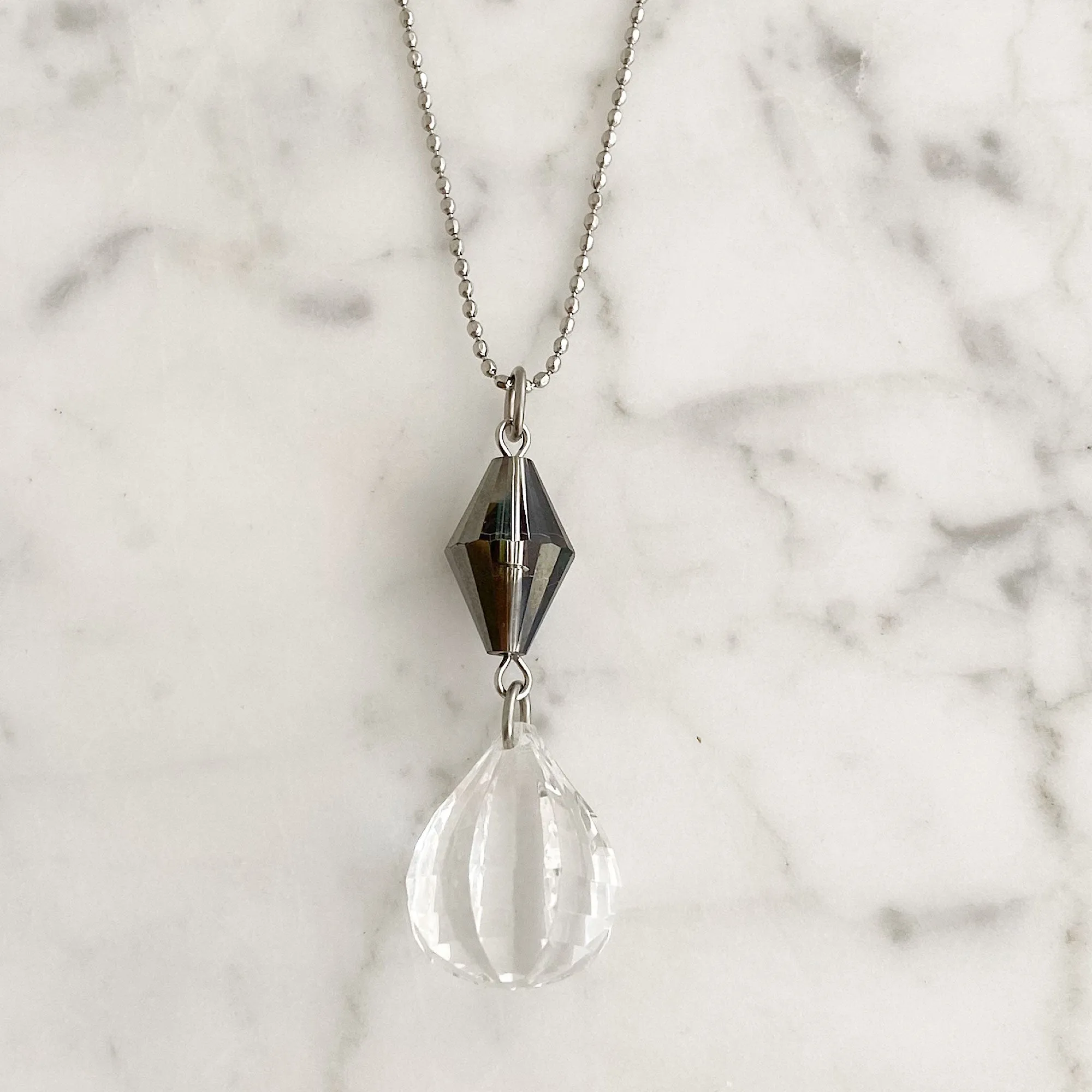 CADENCE lucite teardrop pendant necklace