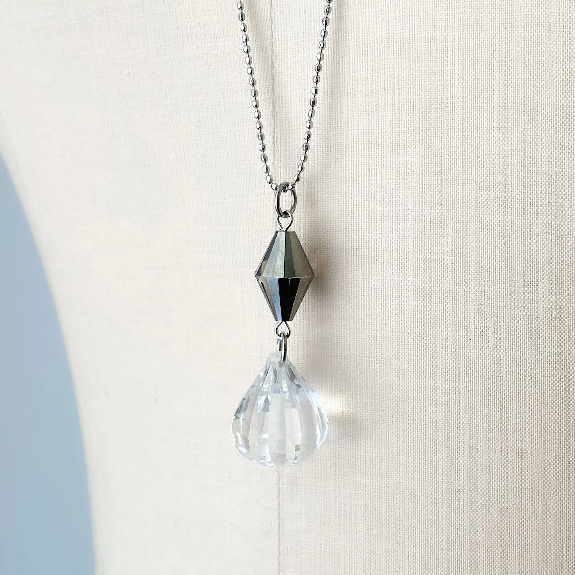 CADENCE lucite teardrop pendant necklace