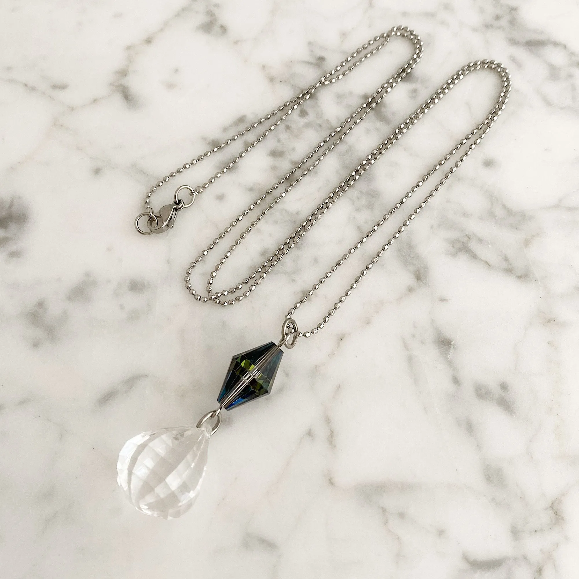 CADENCE lucite teardrop pendant necklace