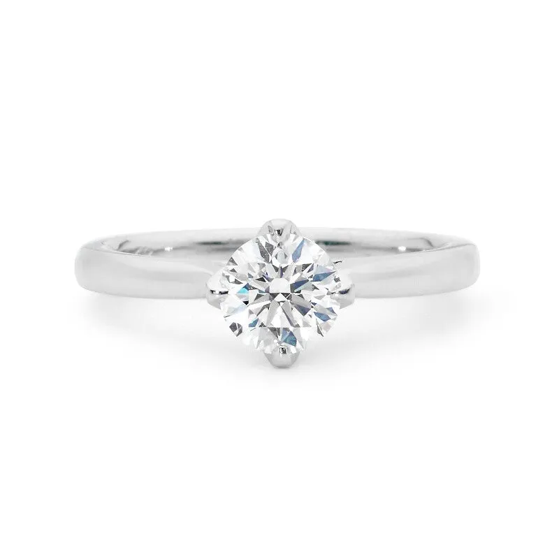 Cardinal Point Diamond Solitaire Ring