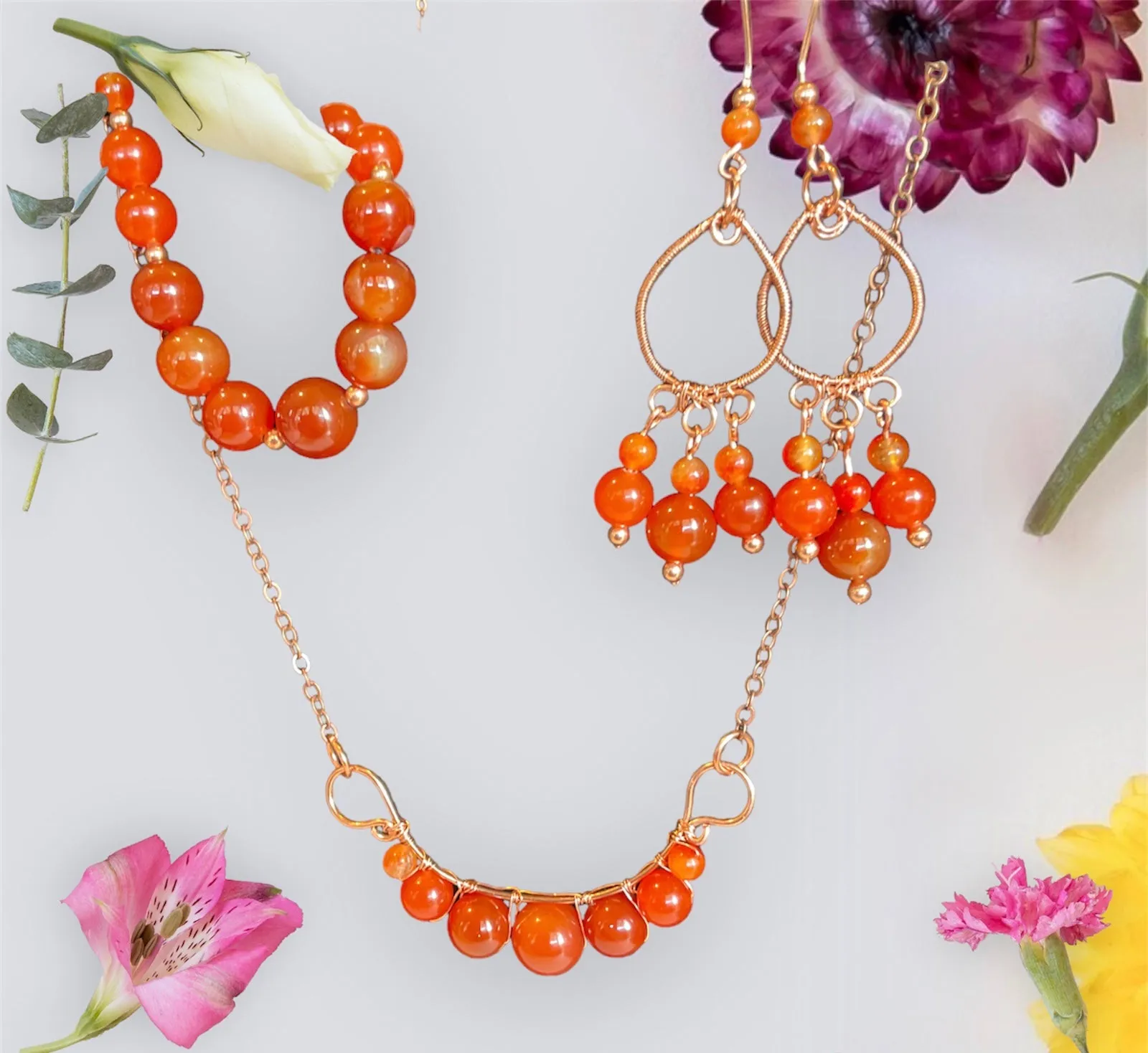 Carnelian Jewellery Set