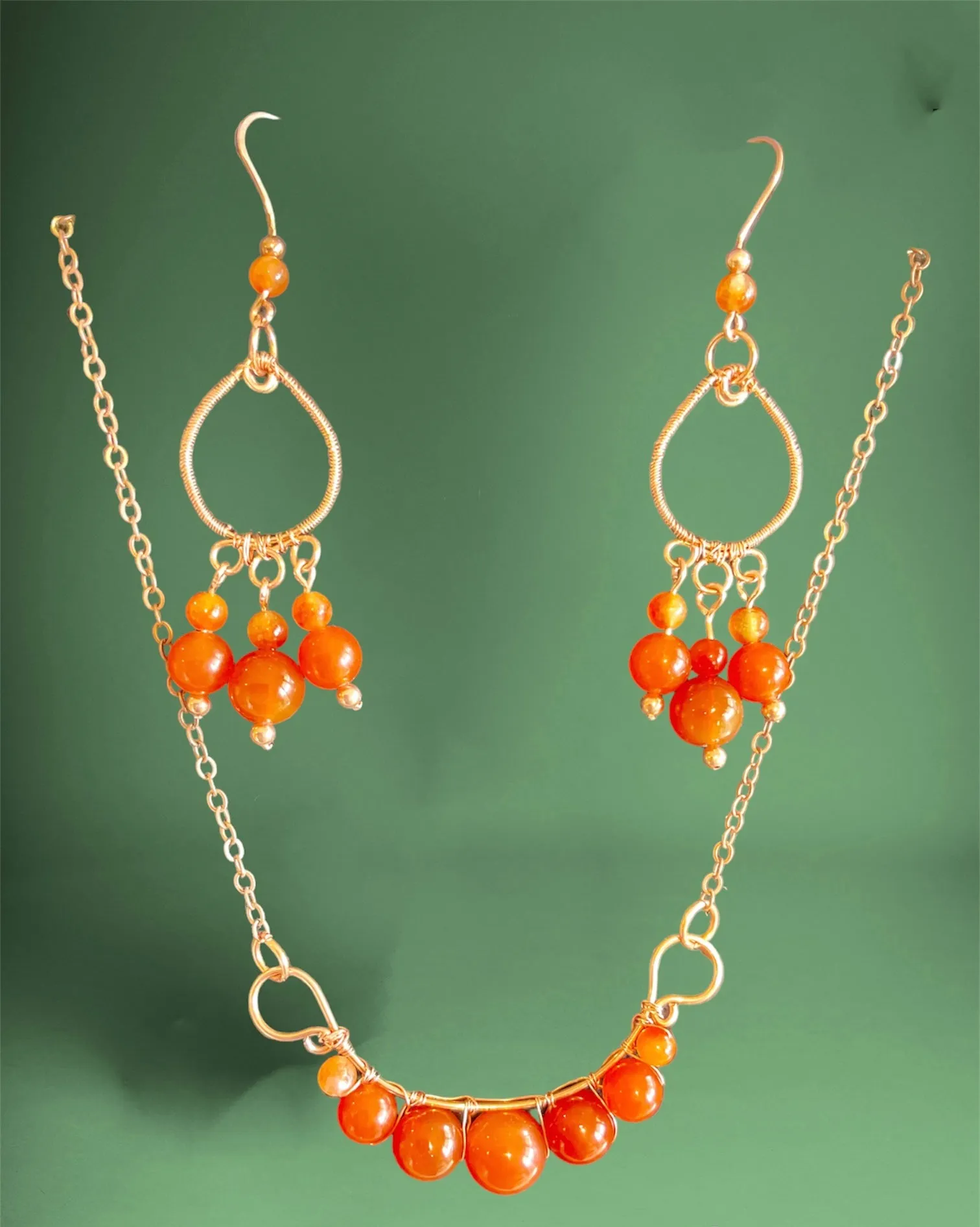 Carnelian Jewellery Set