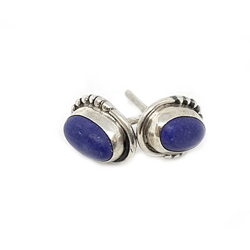 Chotto Lapis Lazuli Oval Bohemian Earrings