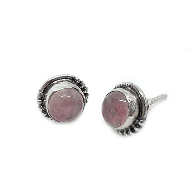 Chotto Rose Quartz Round Earrings