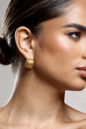 Christabel | Gold Textured Huggie Earrings