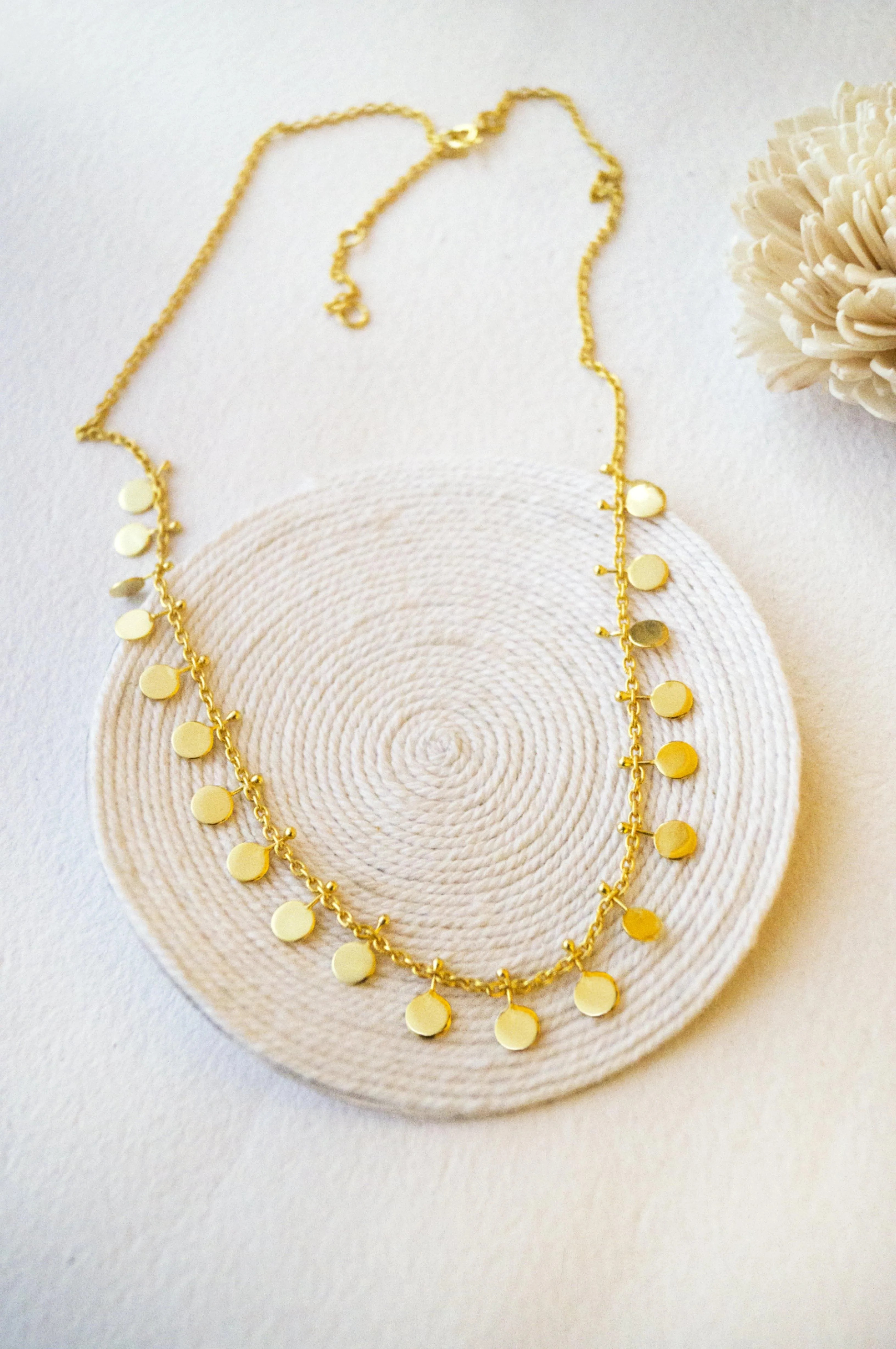 Classic Circle Garland Gold Plated Sterling Silver Necklace