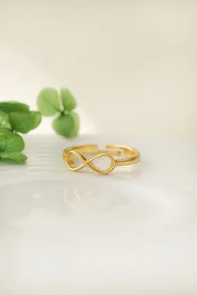 Classic Infinity Gold Plated Sterling Silver Adjustable Ring