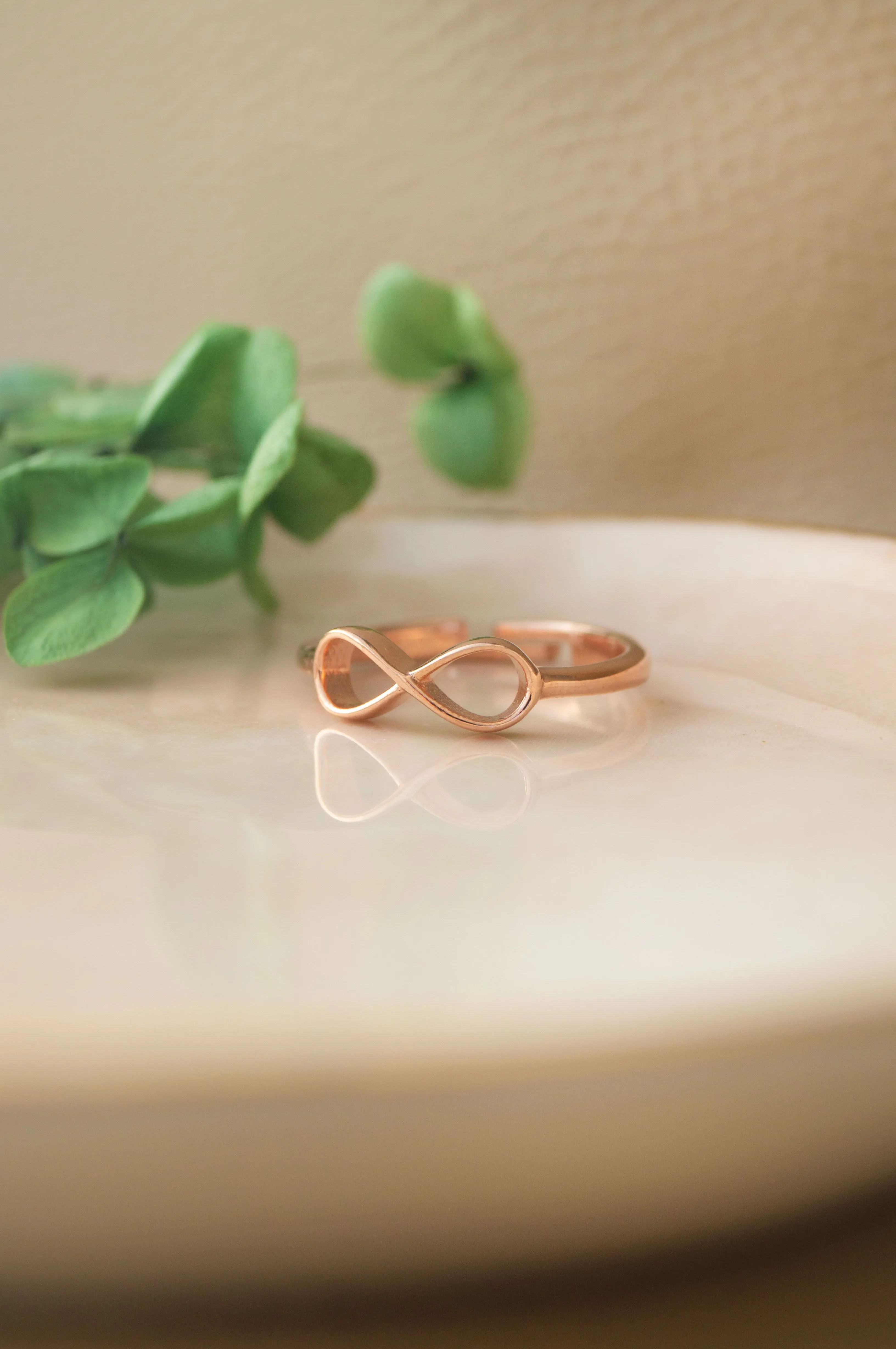 Classic Infinity Gold Plated Sterling Silver Adjustable Ring