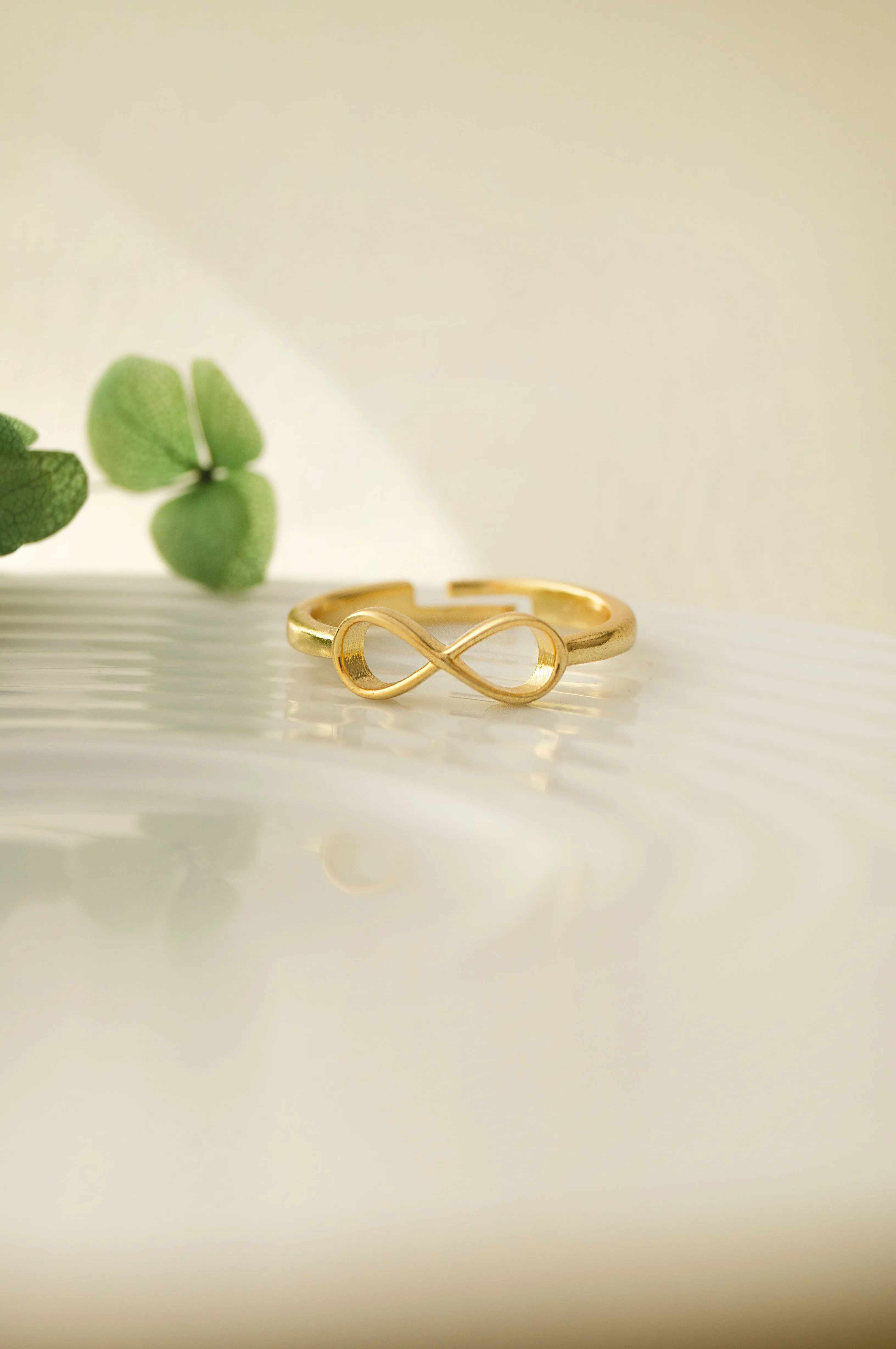 Classic Infinity Gold Plated Sterling Silver Adjustable Ring