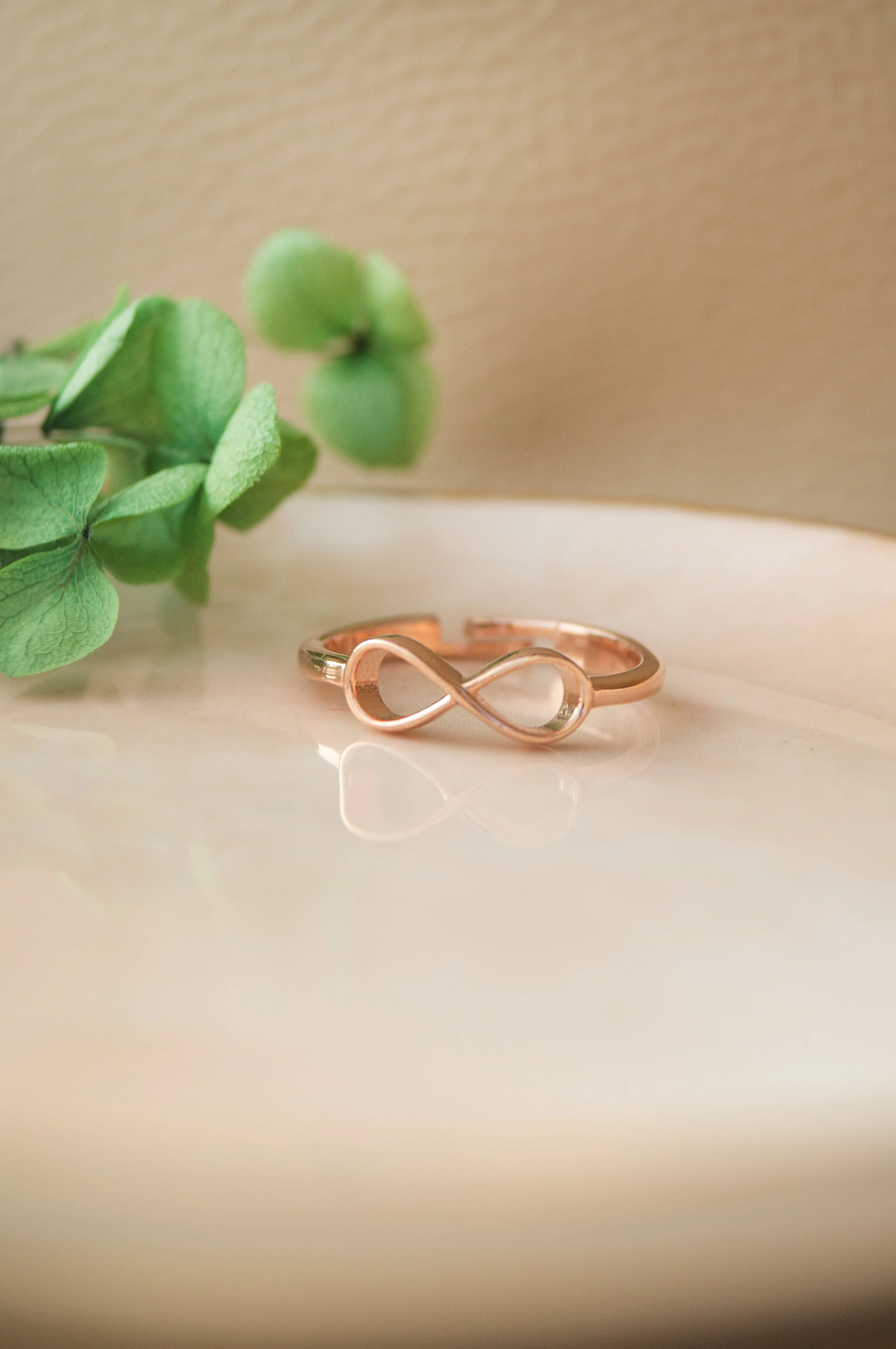 Classic Infinity Gold Plated Sterling Silver Adjustable Ring