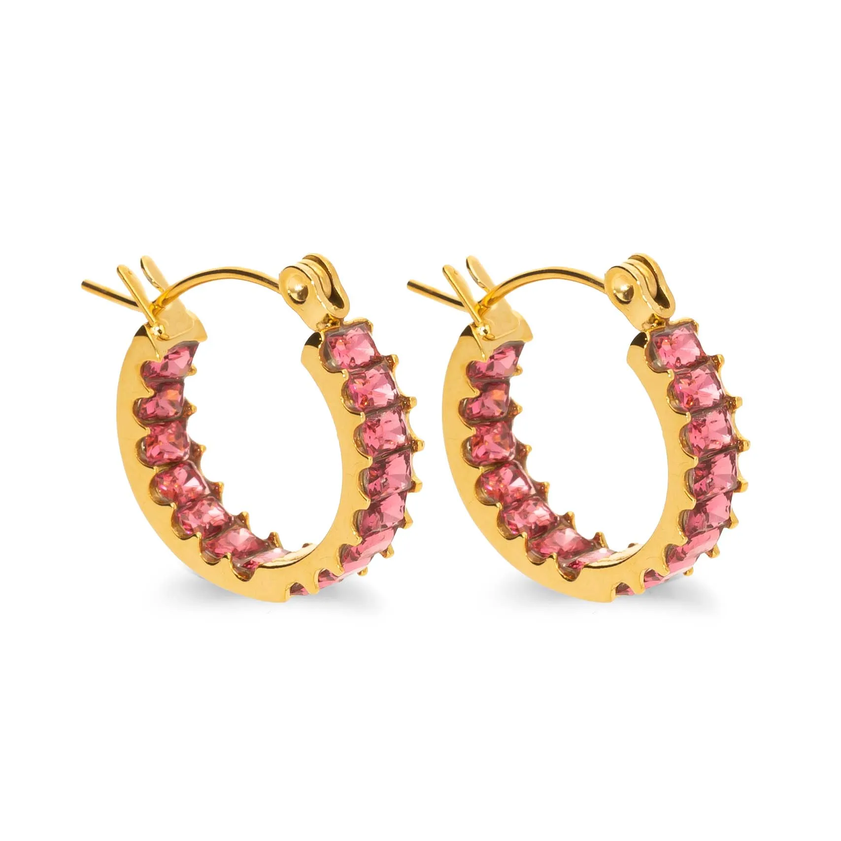 Coral earring pink gold