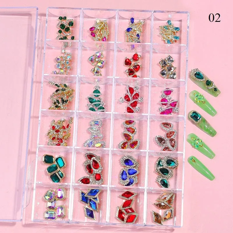 Crystal Jewellery 3D Charm 24 Grid Box