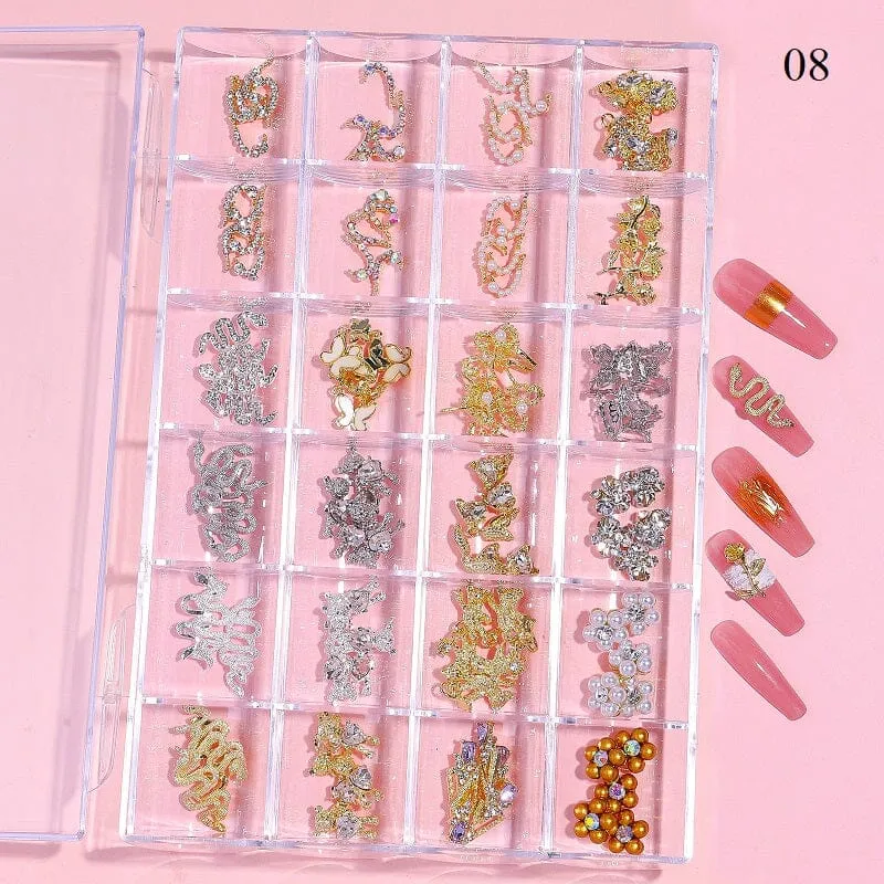 Crystal Jewellery 3D Charm 24 Grid Box