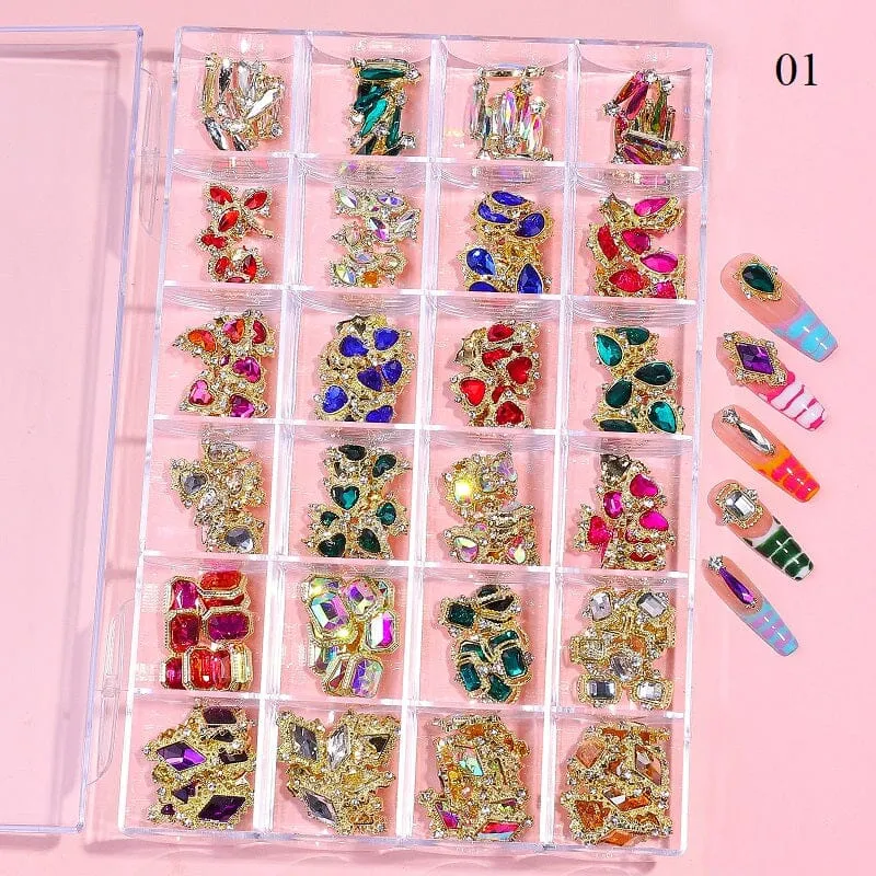 Crystal Jewellery 3D Charm 24 Grid Box