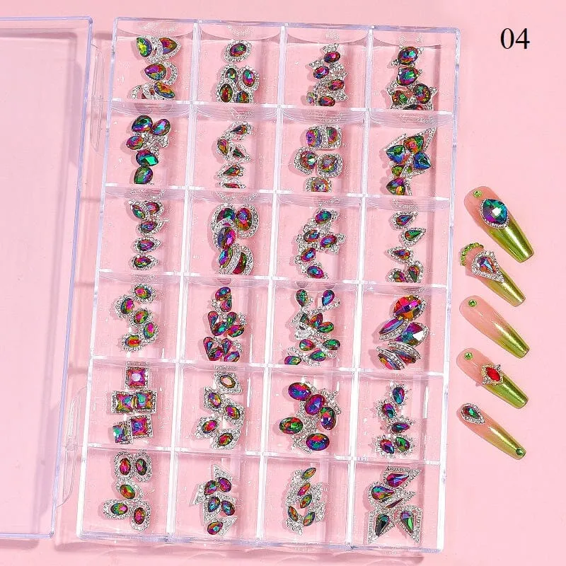 Crystal Jewellery 3D Charm 24 Grid Box