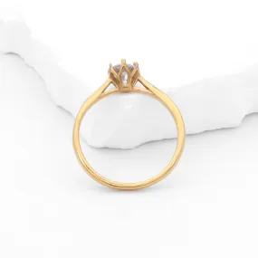 Cubic Zirconia Wedding Engagement Ring - Gold