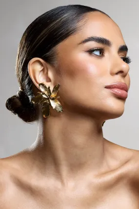 Currant | Gold Statement Flower Earrings