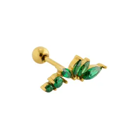 Curved Emerald Cluster Barbell