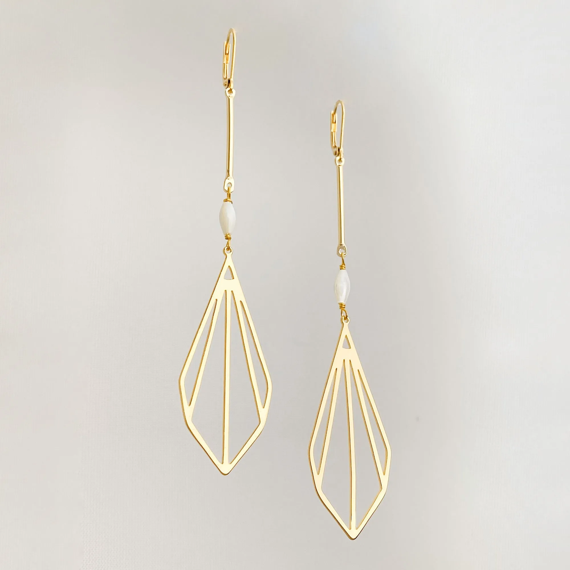 DANSON long 18kt gold plated earrings