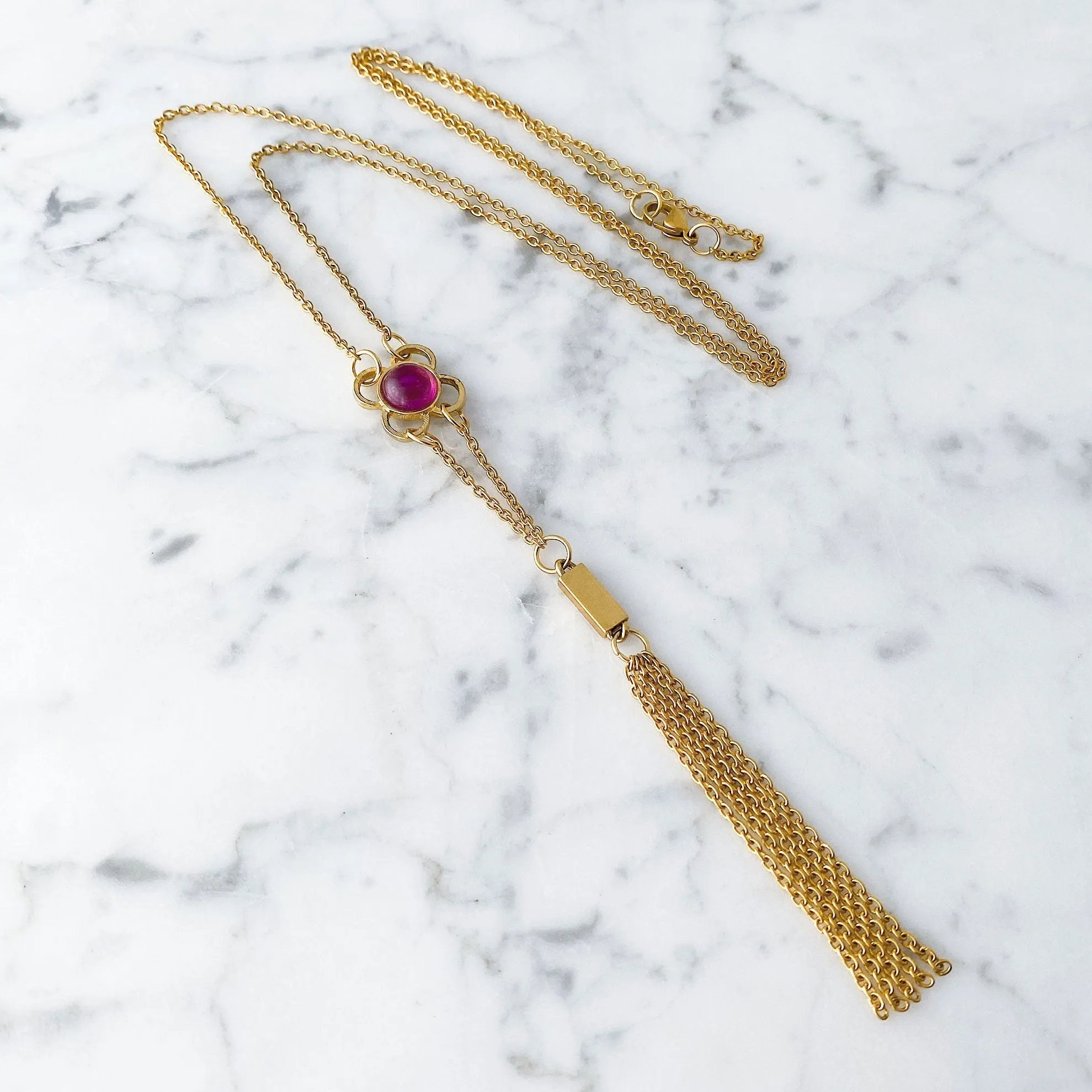 DAWSON gold tassel necklace