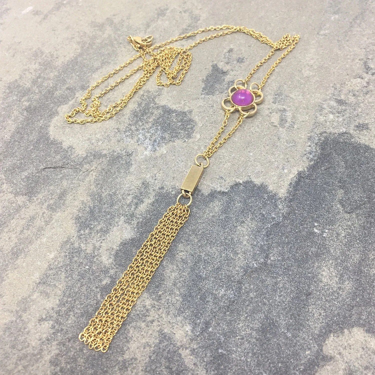 DAWSON gold tassel necklace