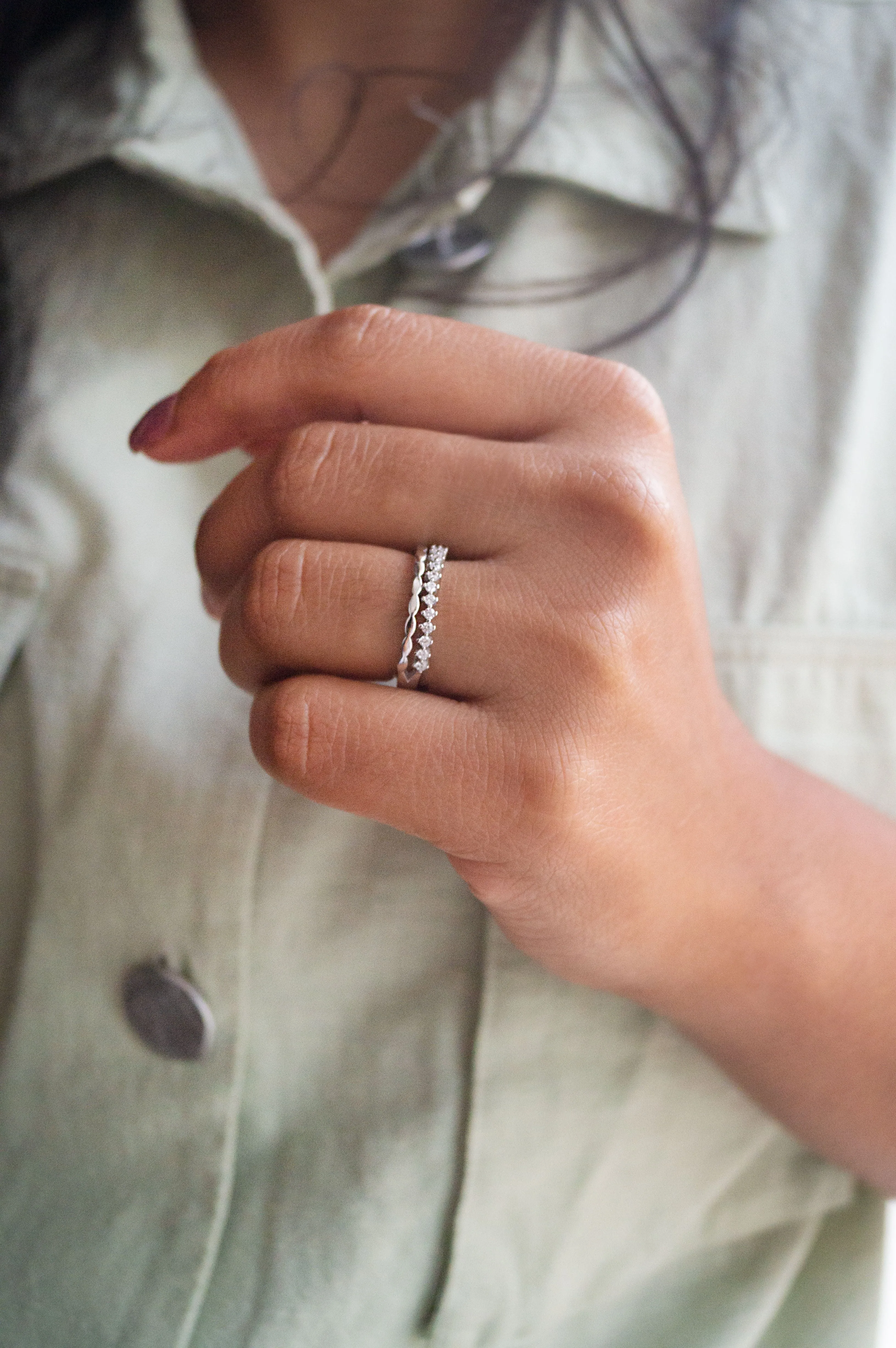 Dewdrop Shimmer Rose Gold Plated Sterling Silver Ring