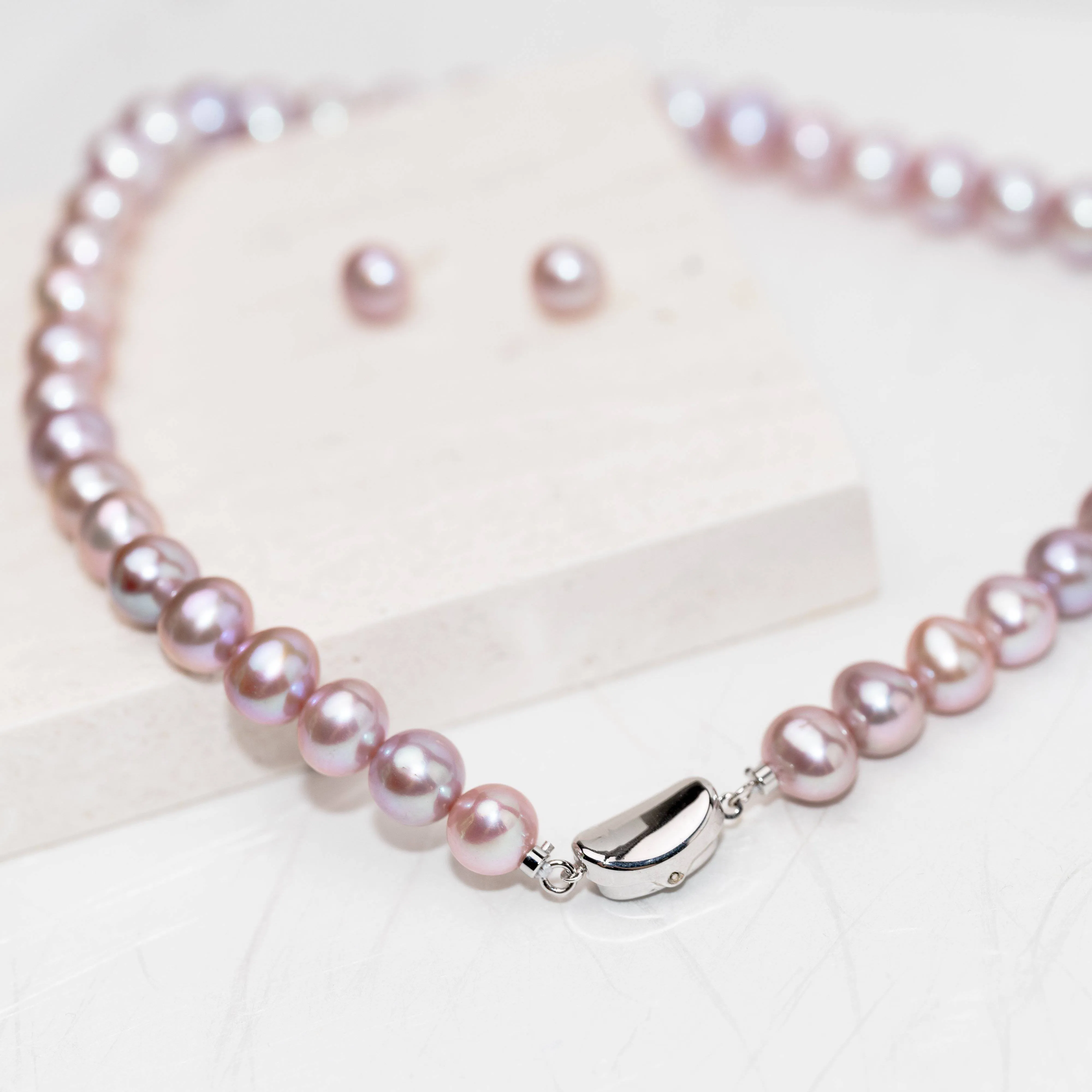 Elegant Purple Freshwater Pearl Set WS00064