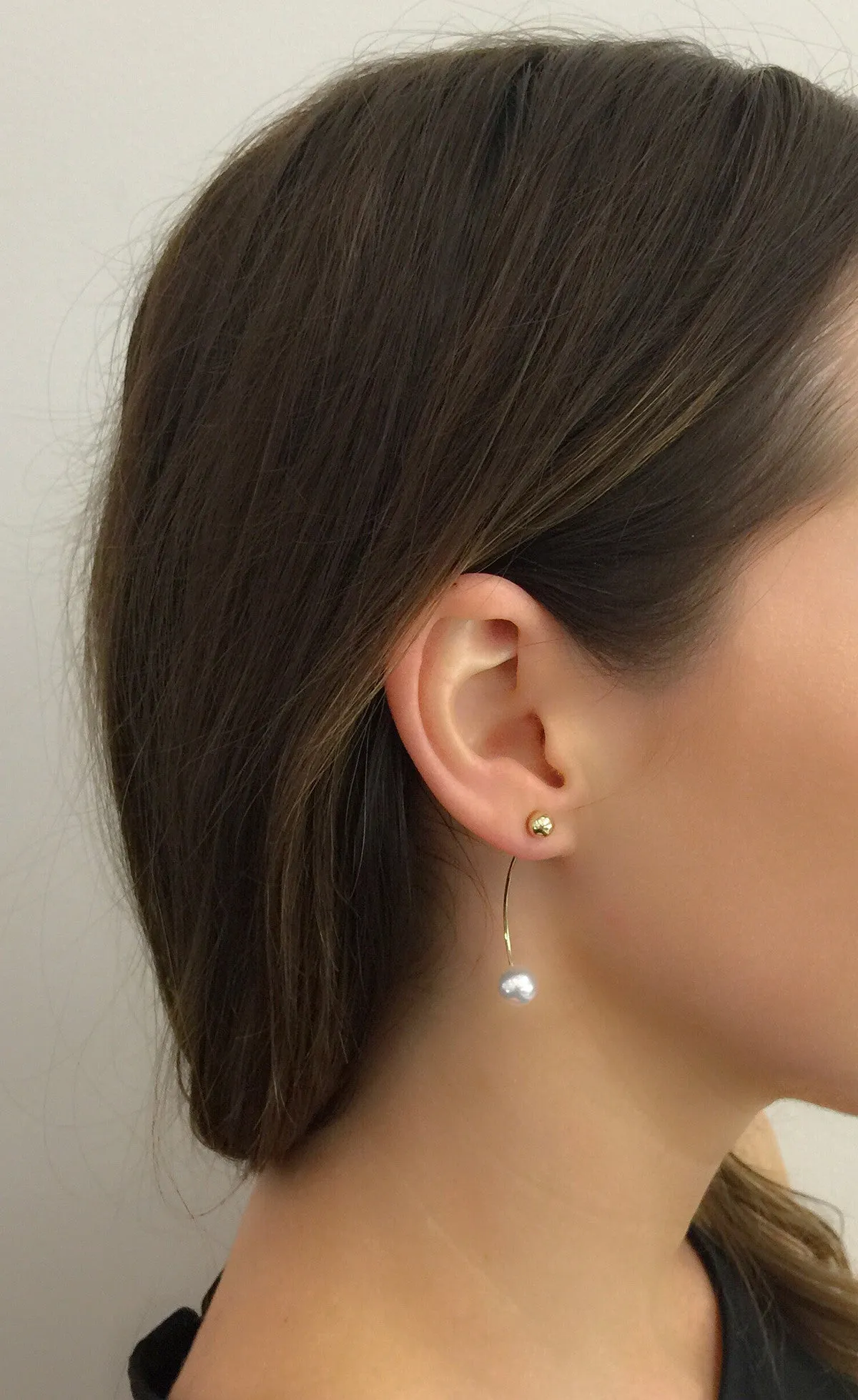 Elipse Akoya Pearl Bar Earring