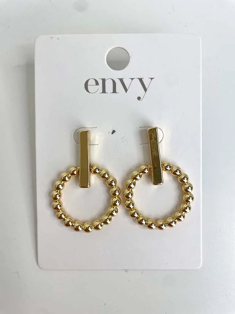 Envy Bubble Ball Drop Earrings - Gold