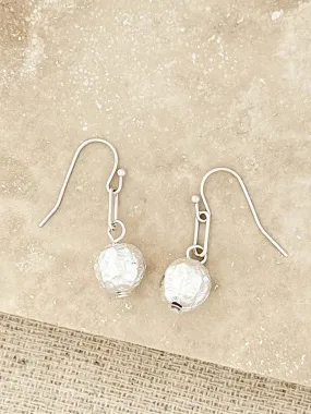 Envy Textured Ball Hook Earrings - Silver