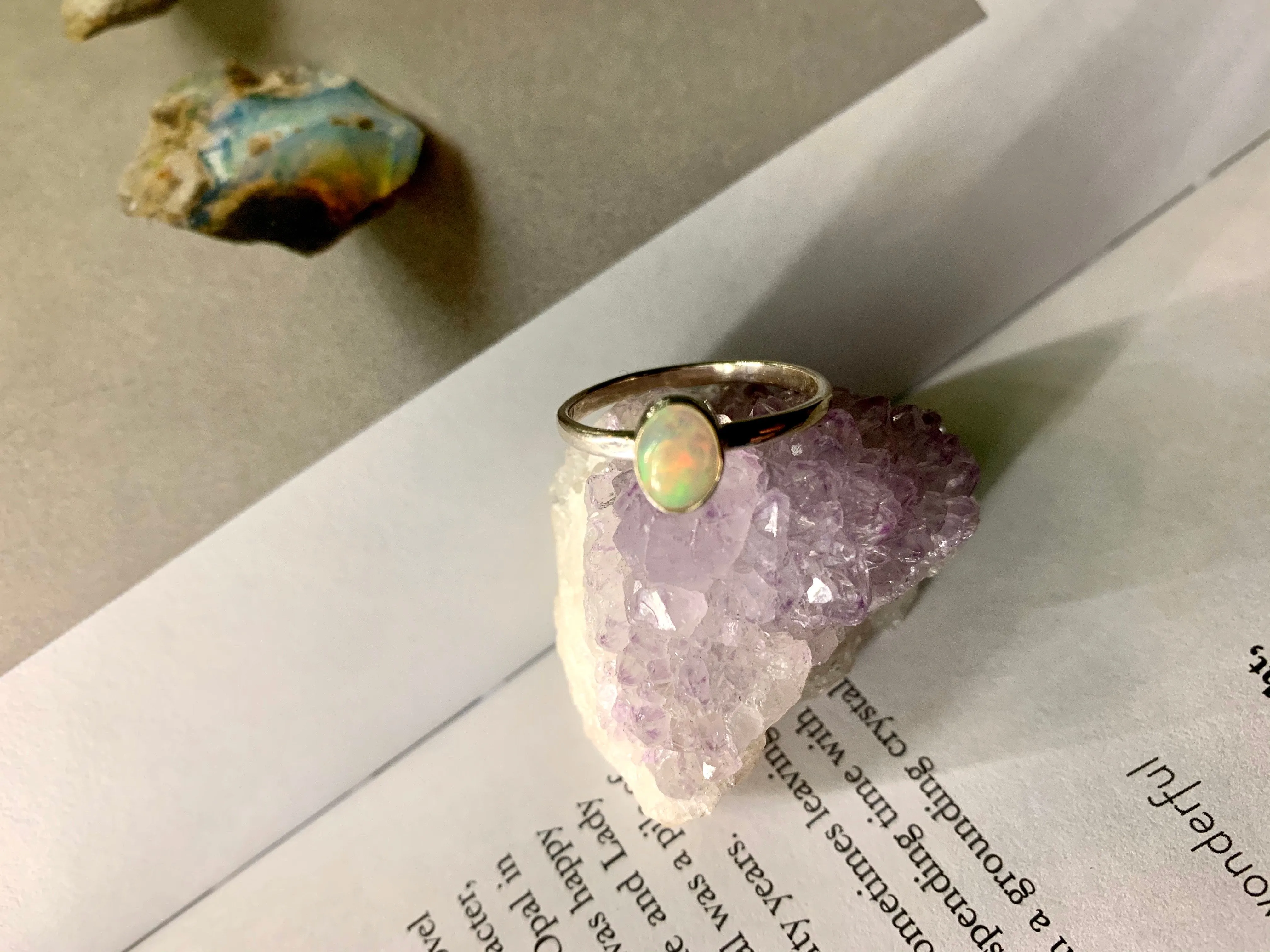 Ethiopian Opal Akoni Ring - XSmall Oval