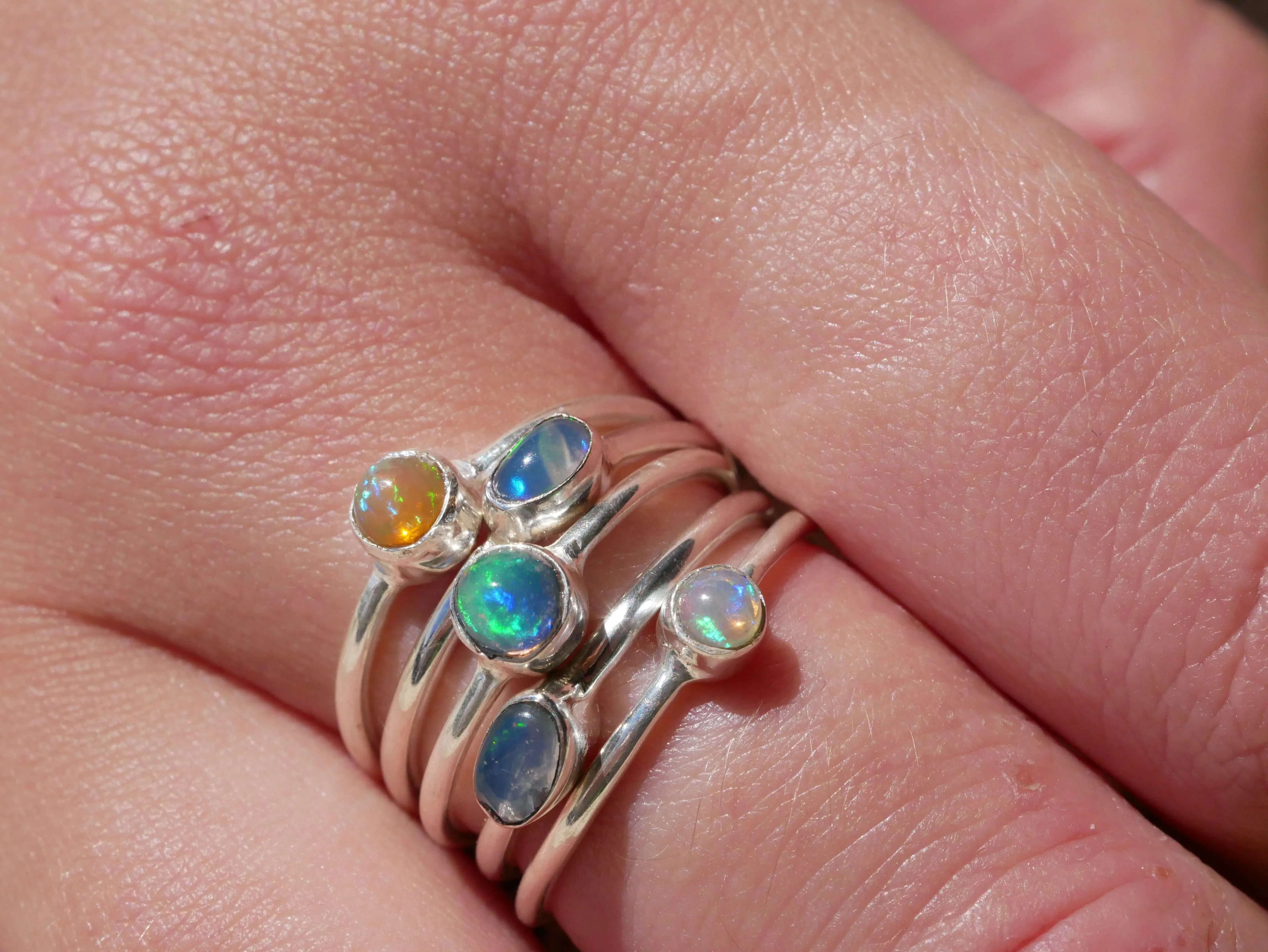 Ethiopian Opal Akoni Ring - XSmall Rev. Oval (US 6 & 8.5)