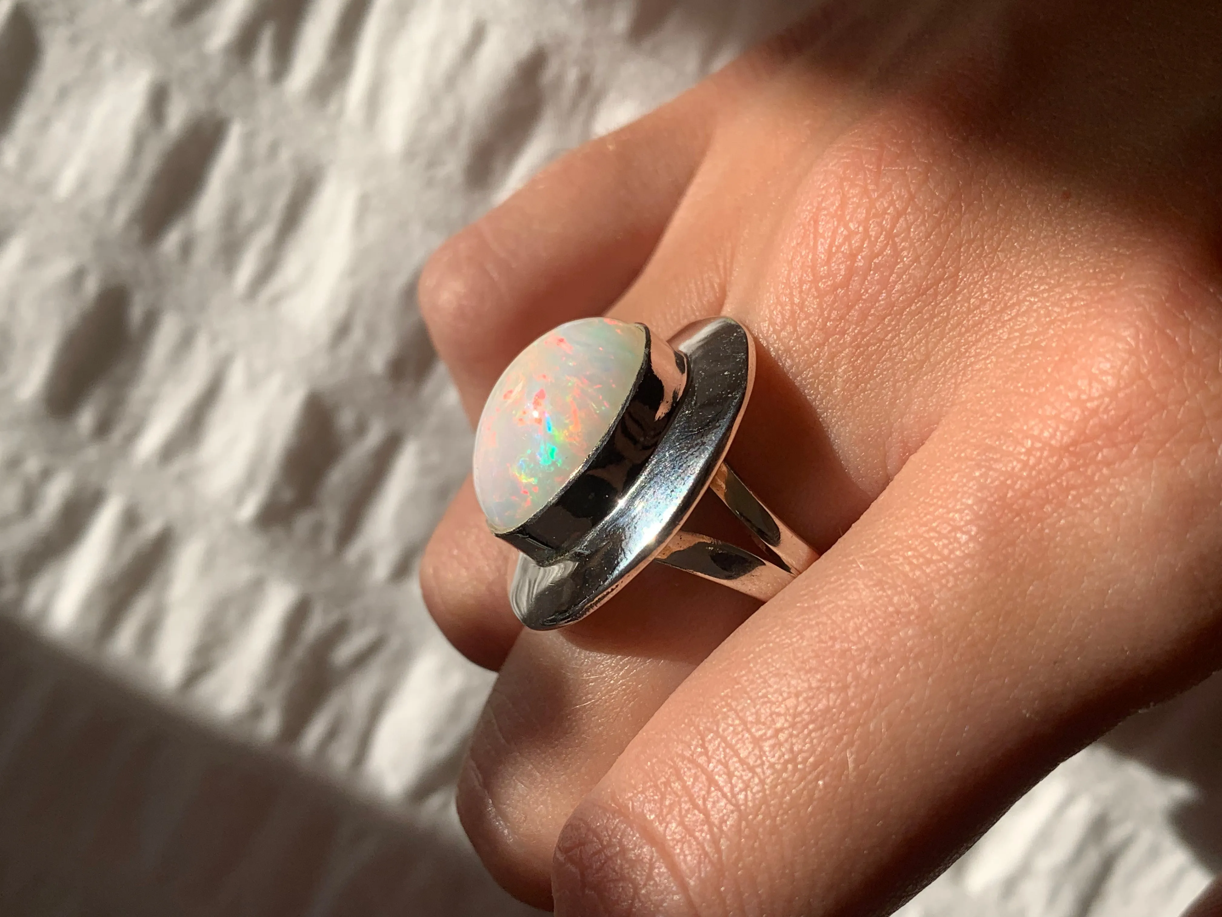 Ethiopian Welo Opal Dinah Ring - Large Oval (US 8)