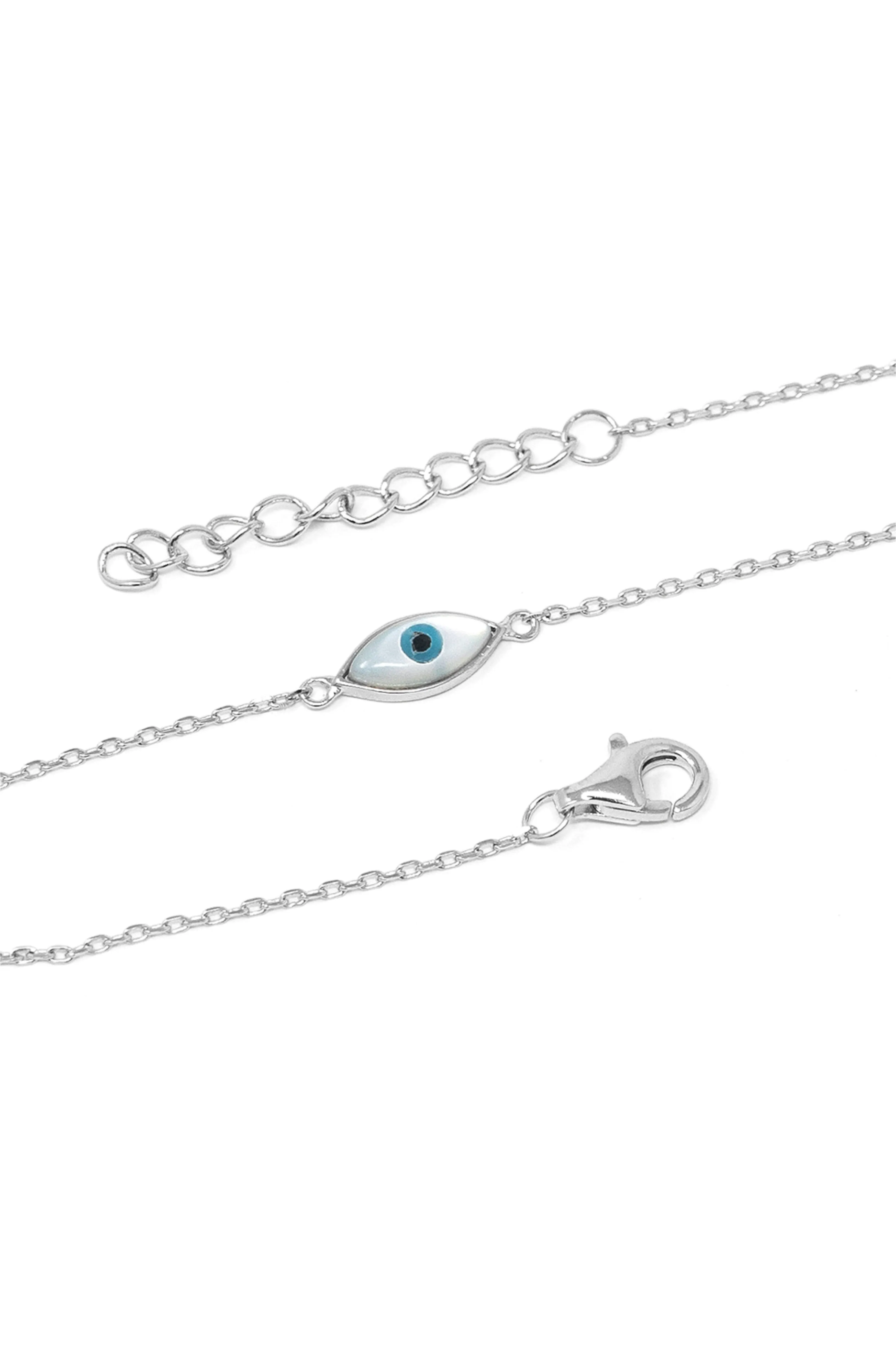 Evil Eye Rose Gold Plated Sterling Silver Chain Bracelet