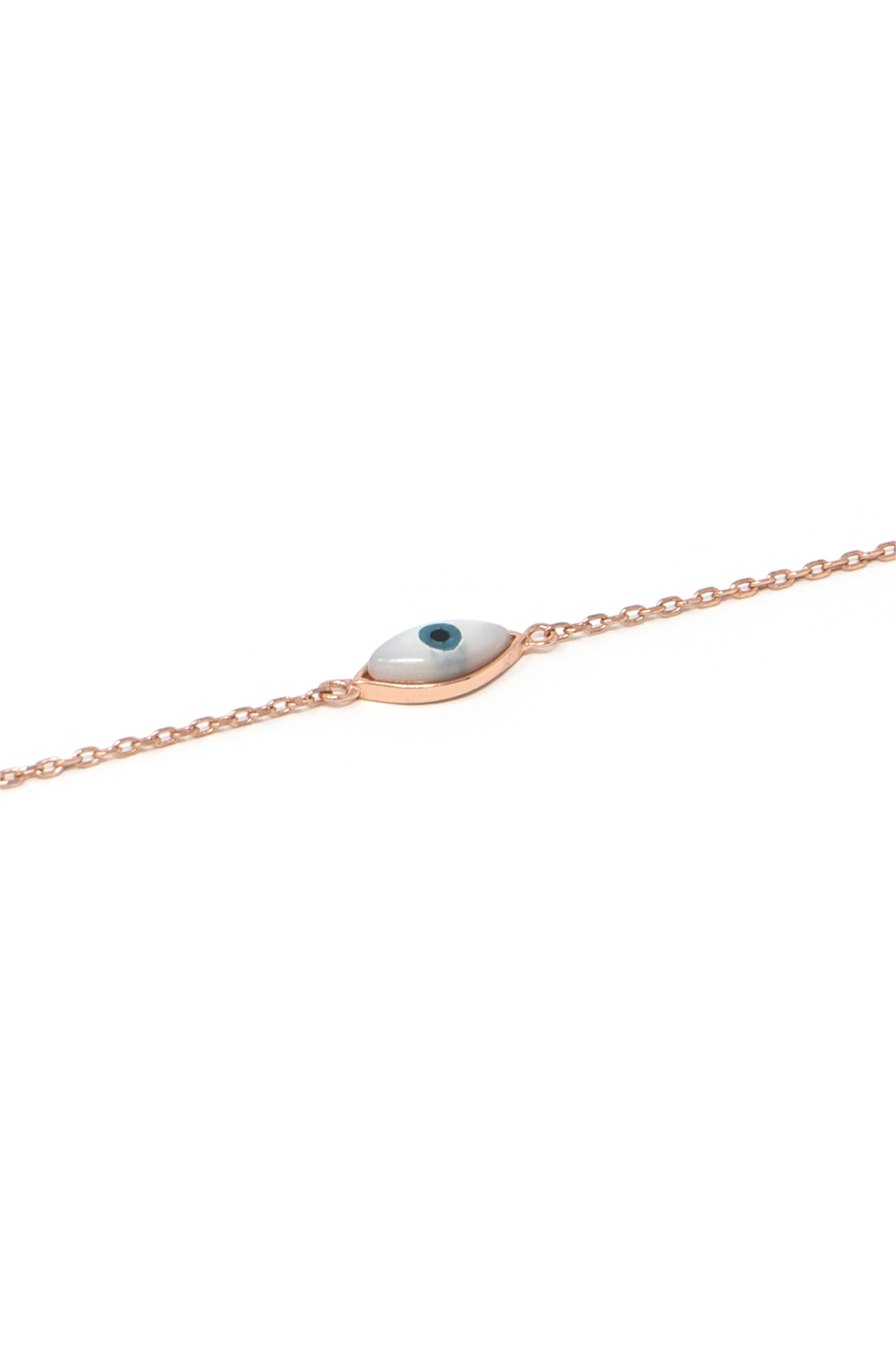 Evil Eye Rose Gold Plated Sterling Silver Chain Bracelet