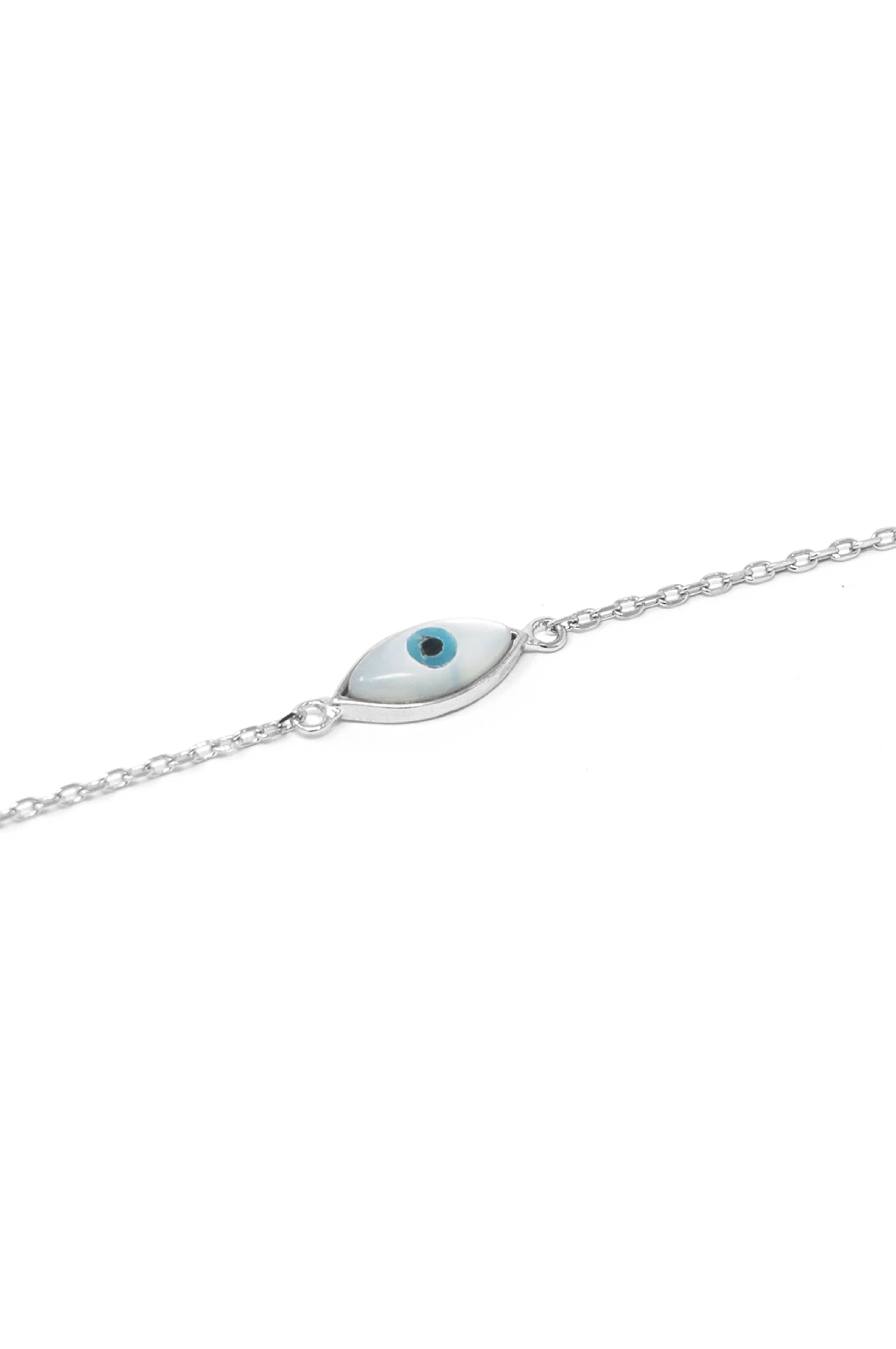 Evil Eye Rose Gold Plated Sterling Silver Chain Bracelet