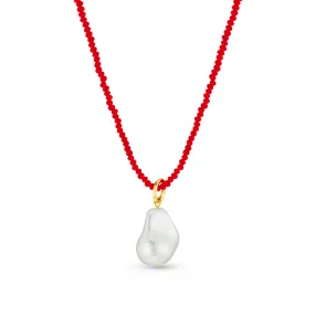 Faceted Bead & Jumbo Pearl Necklace