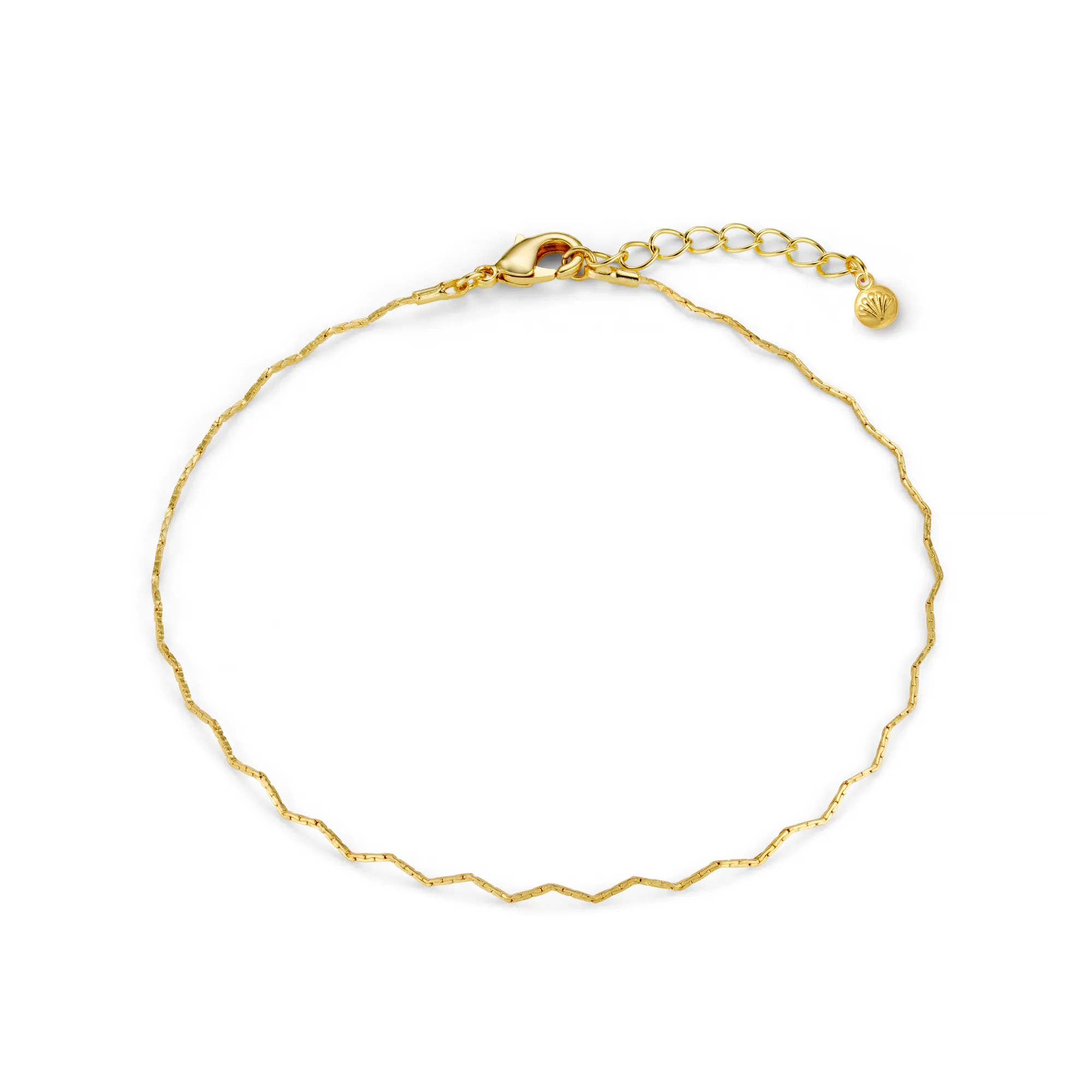 Fine Wave Chain Anklet