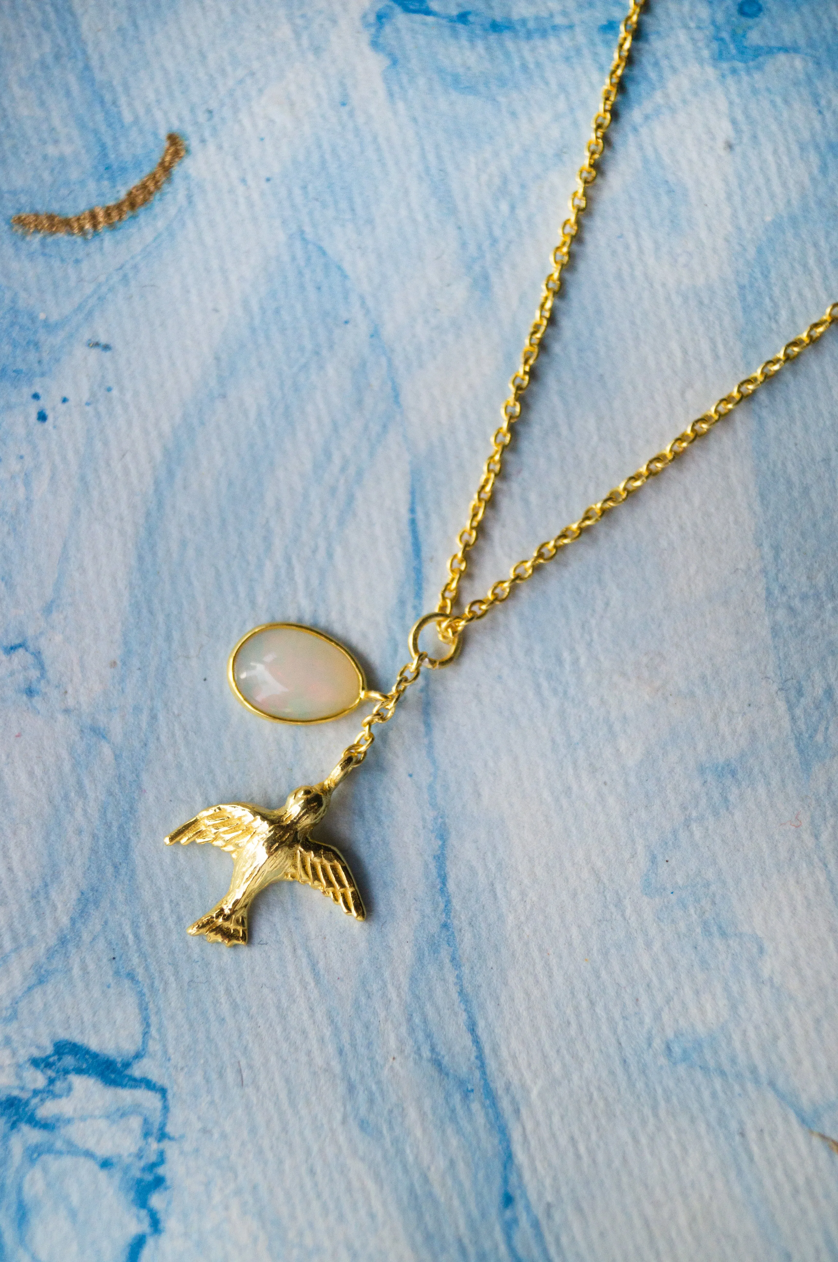 Fly Free Birdie Rose Gold Plated Statement Sterling Silver Pendant Necklace