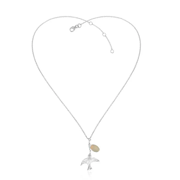 Fly Free Birdie Rose Gold Plated Statement Sterling Silver Pendant Necklace